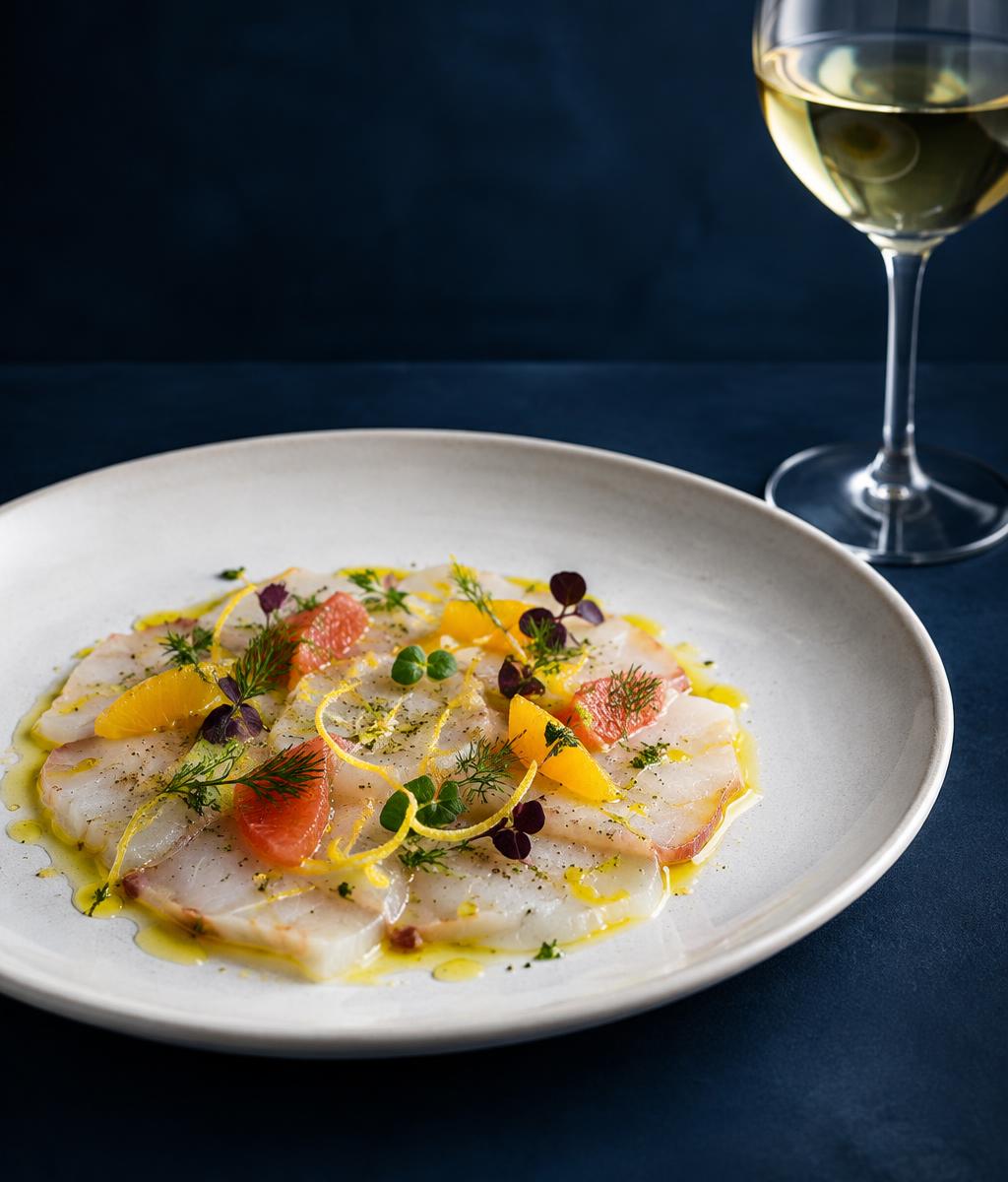 Carpaccio di spigola con agrumi