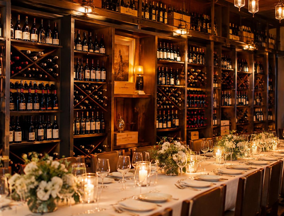 Enoteca e tavolata per banchetti